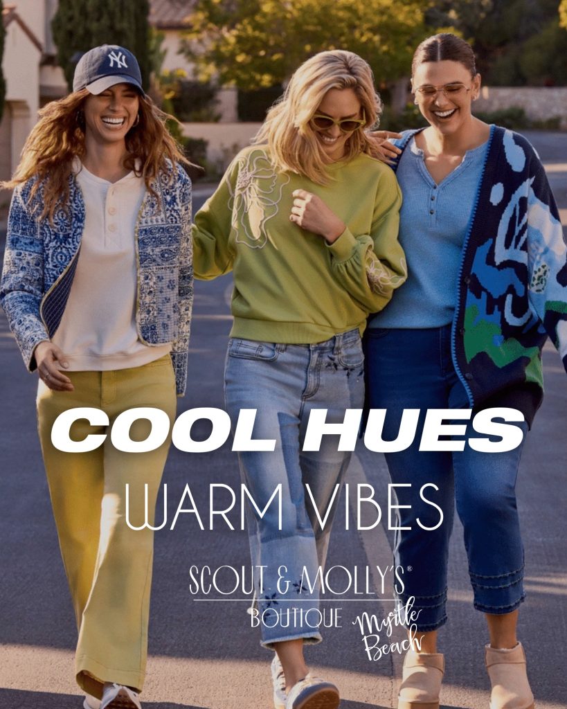 coastal colors at scout & molly's myrtle beach boutique