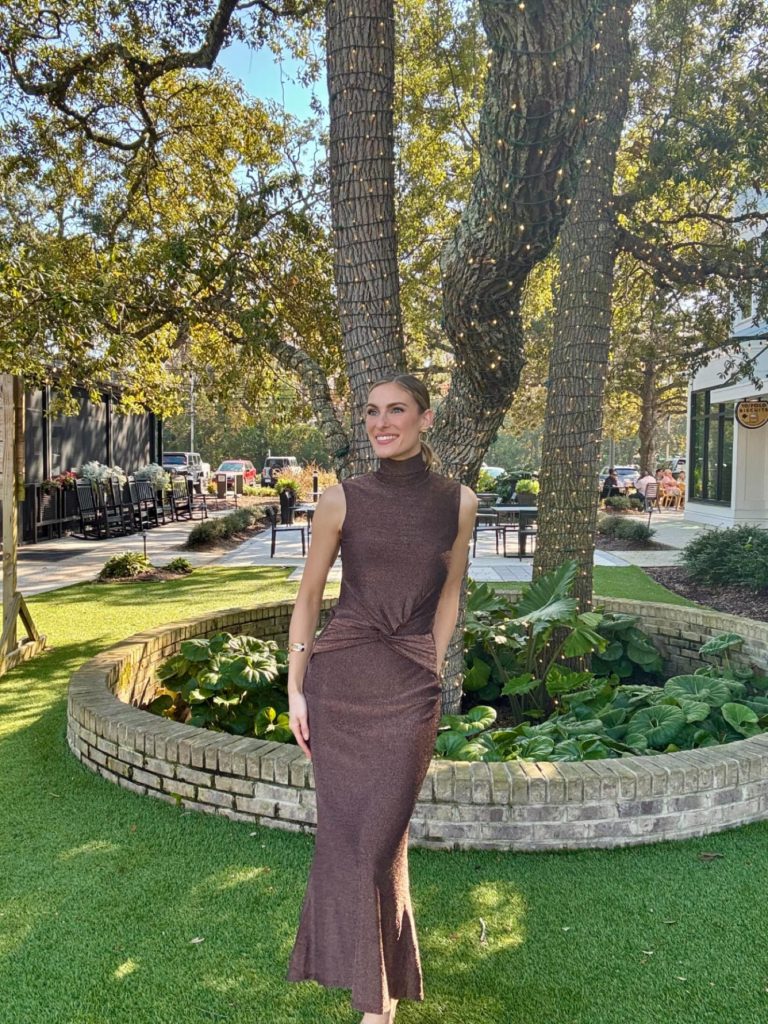 long brown dress at myrtle beach boutique