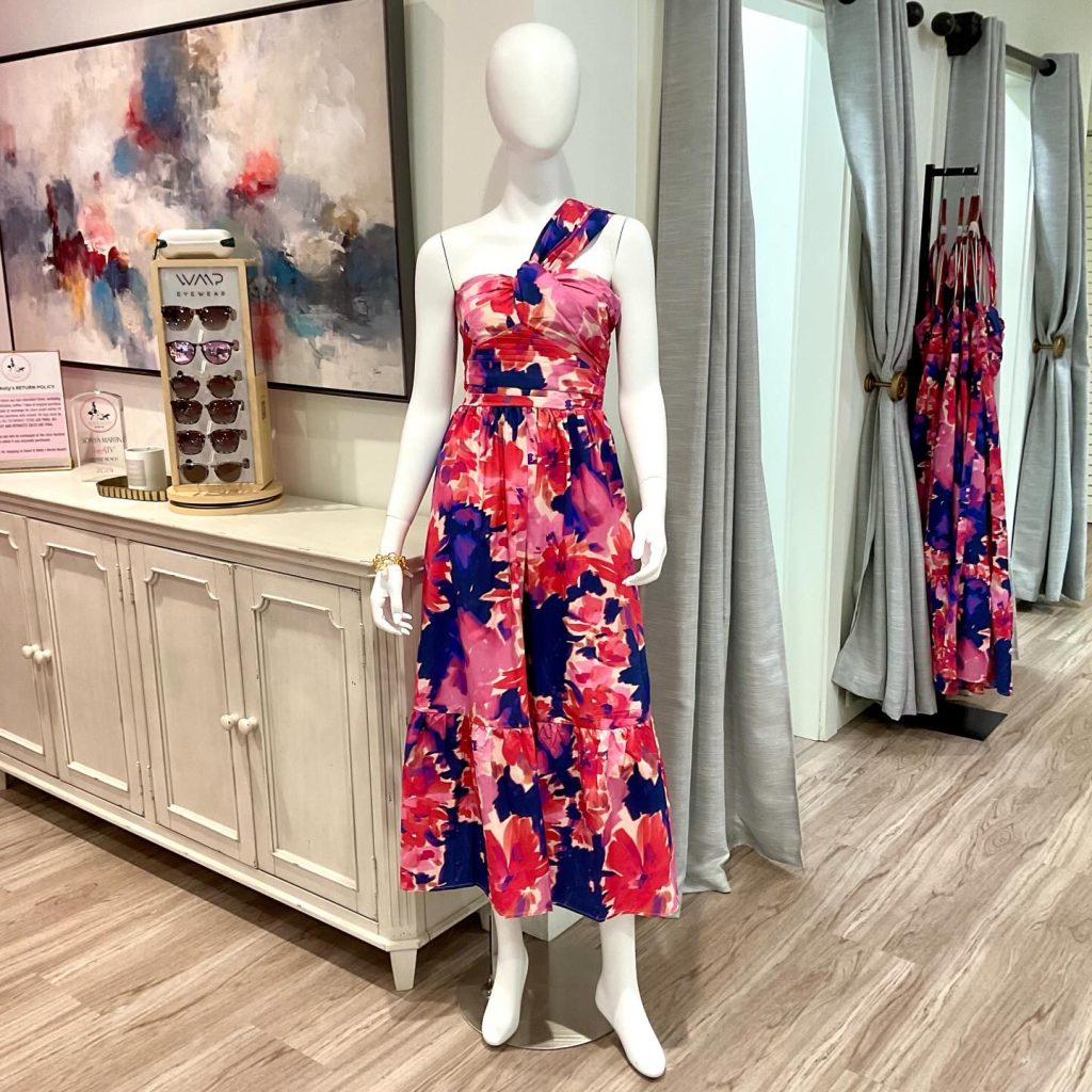 one shoulder midi boutique dress myrtle beach