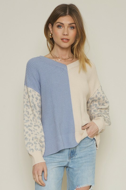 Leopard Contrast Sweater