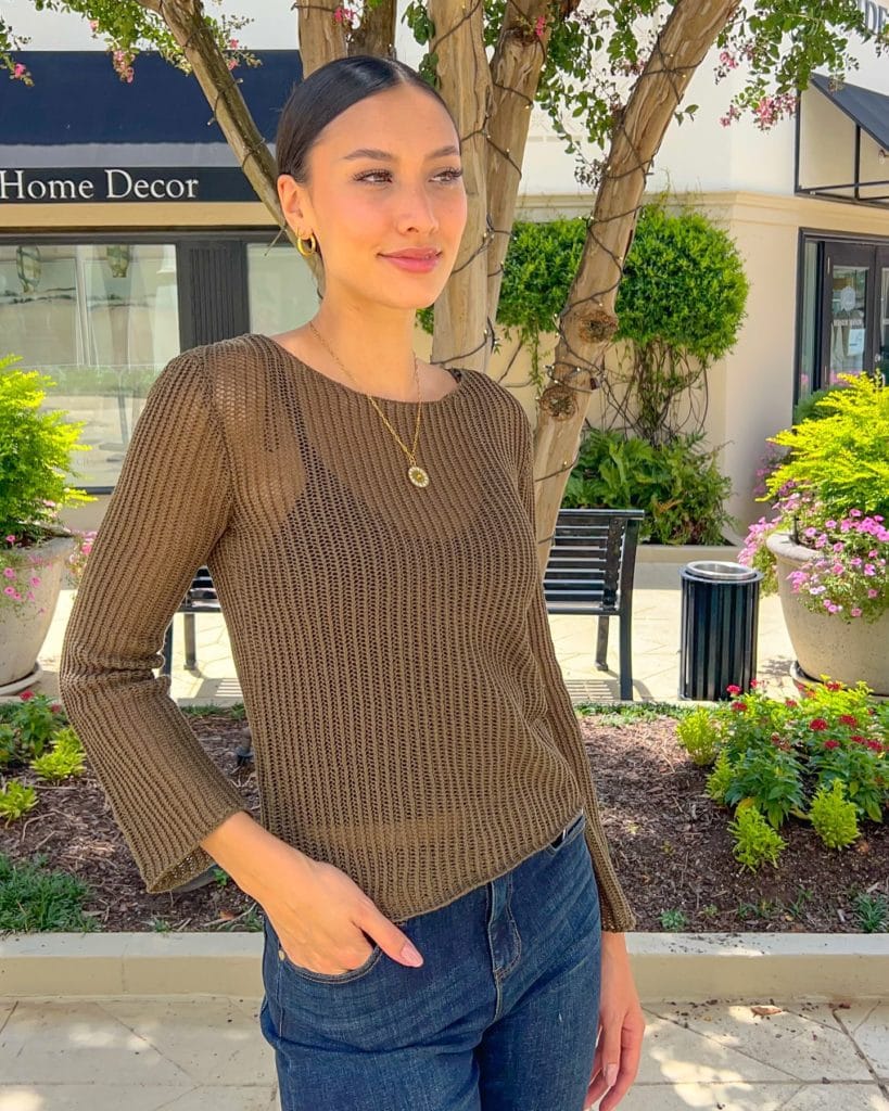 brown layered top from boutique