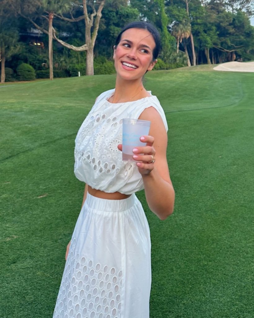 white two piece skirt and top
